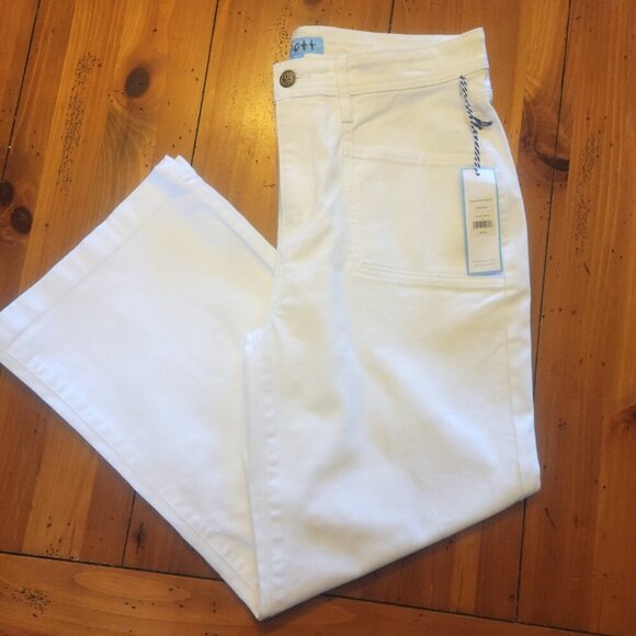 NWT!  Draper James Wide Leg Ankle Pants High-Waisted in White - Size 12 - Picture 7 of 12